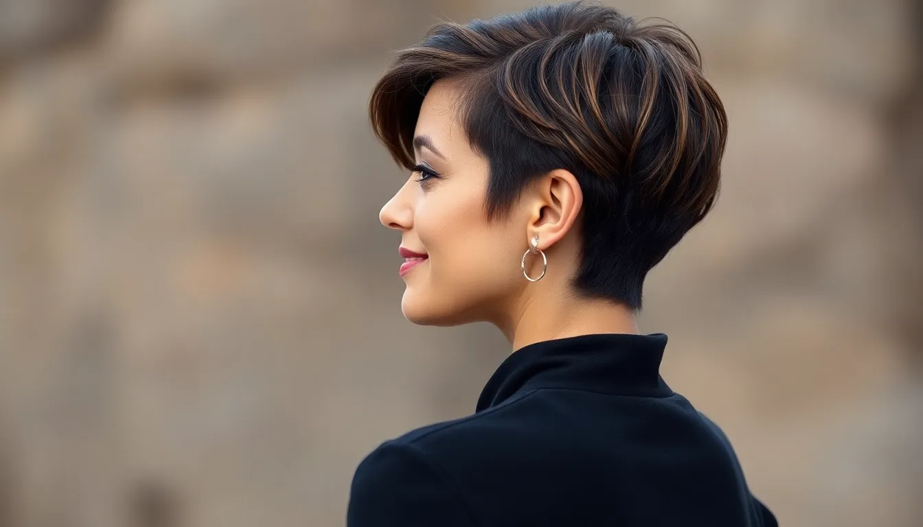 pixie short hair back view